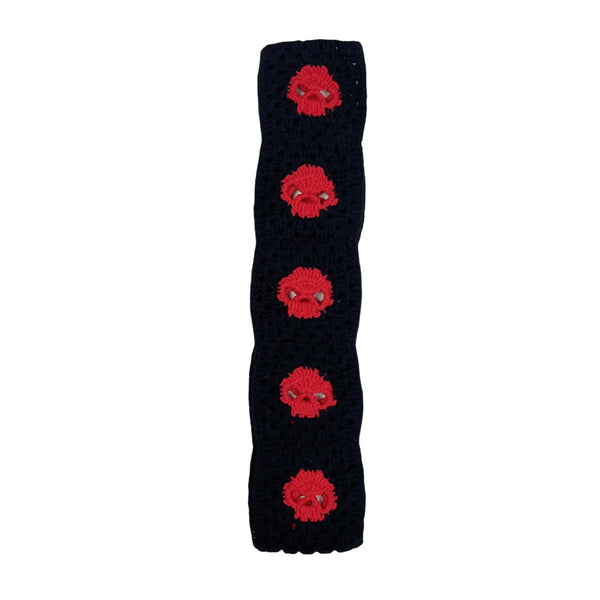 Handmade Crochet Gothic red skull Steering Wheel Covers Universal 14-15 inch for Women and Men