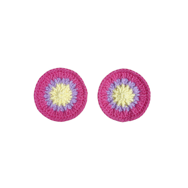 Handmade Crochet  Pink and Yellow cute flower Steering Wheel Covers Universal 14-15 inch for Women and Men,New Car Gift,Handmade Gift