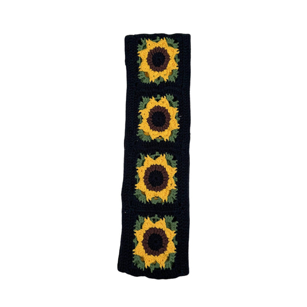 Handmade Crochet  Vintage green Sunflower Steering Wheel Covers Universal 14-15 inch for Women and Men,New Car Gift,Handmade Gift