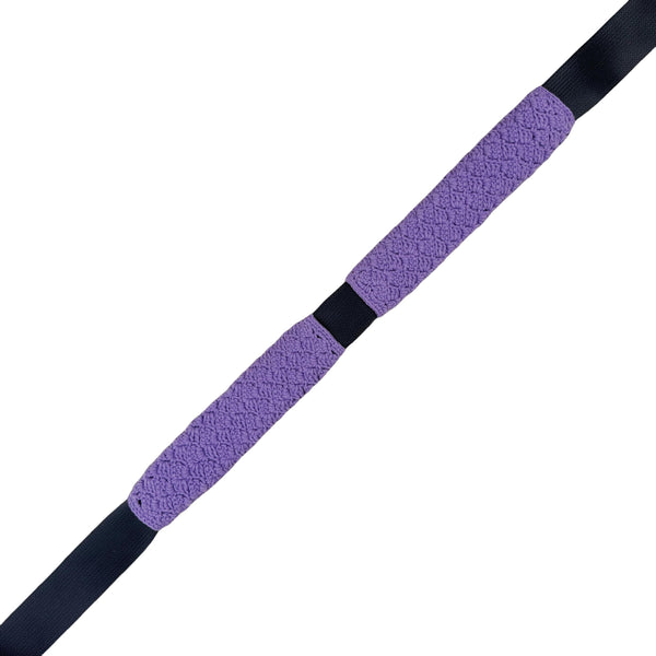 Handmade Crochet Purple Steering Wheel Cover for Women Girl, Cute Flower Seat Belt Cover, Car Interior Accessories Decorations.
