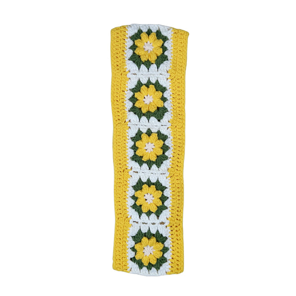 Handmade Crochet Yellow daisy Steering Wheel Cover for Women Girl, Cute Flower Seat Belt Cover, Car Interior Accessories Decorations,new car gift