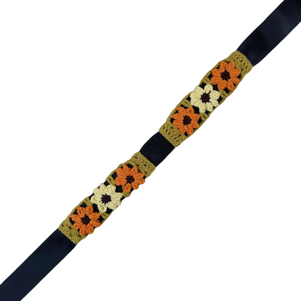 Handmade Crochet Orange daisy Steering Wheel Cover for Women Girl, Cute Flower Seat Belt Cover, Car Interior Accessories Decorations,new car gift