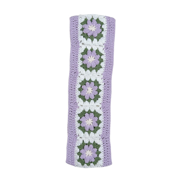 Handmade Crochet  Green and Purple flower Steering Wheel Covers Universal 14-15 inch for Women and Men,New Car Gift,Handmade Gift,Gift for her