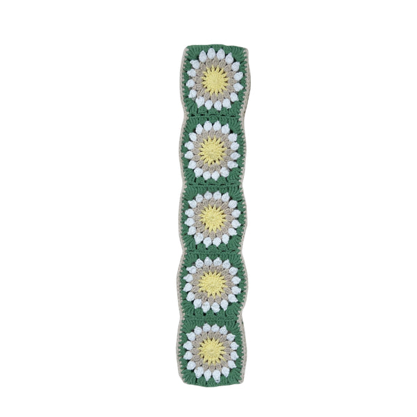 Handmade Crochet light green orange sunflower Steering Wheel Covers Universal 14-15 inch for Women and Men