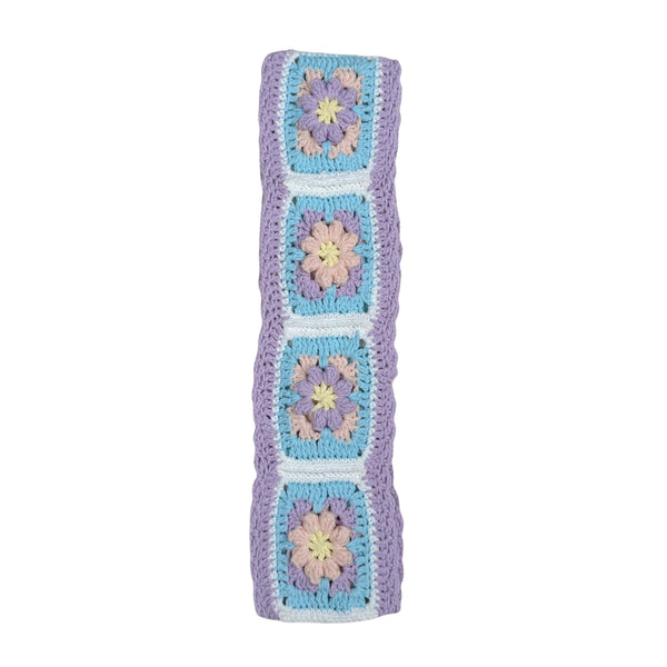 Handmade Crochet  purple and blue Cute flower Steering Wheel Covers Universal 14-15 inch for Women and Men,New Car Gift,Handmade Gift