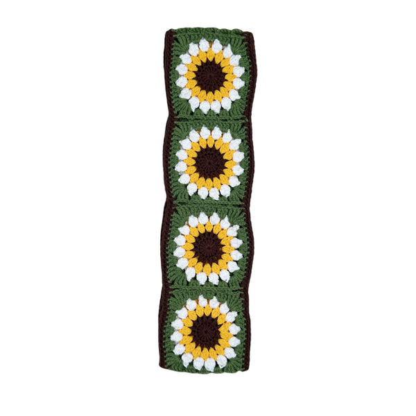 Handmade Crochet  Vintage Green Sunflower Steering Wheel Covers Universal 14-15 inch for Women and Men,New Car Gift,Handmade Gift,Gift for her
