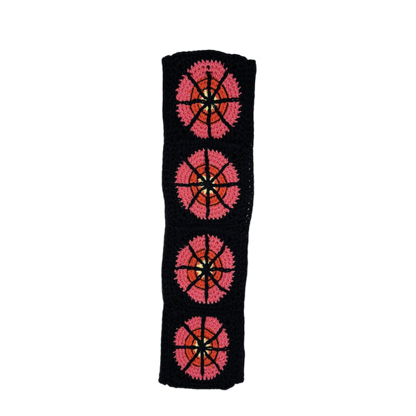 Handmade Crochet Spider web Steering Wheel Cover for Women Girl, Cute Colorful Flower Seat Belt Cover, Car Interior Accessories Decorations.