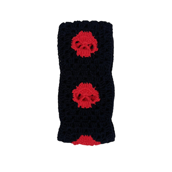 Handmade Crochet Gothic red skull Steering Wheel Covers Universal 14-15 inch for Women and Men