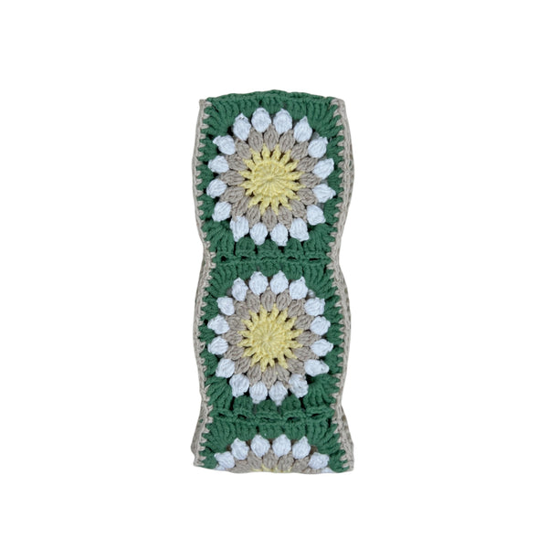Handmade Crochet light green orange sunflower Steering Wheel Covers Universal 14-15 inch for Women and Men