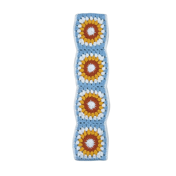 Handmade Crochet light blue sunflower Steering Wheel Covers Universal 14-15 inch for Women and Men
