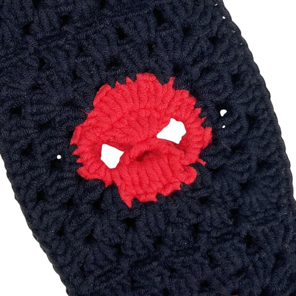 Handmade Crochet Gothic red skull Steering Wheel Covers Universal 14-15 inch for Women and Men