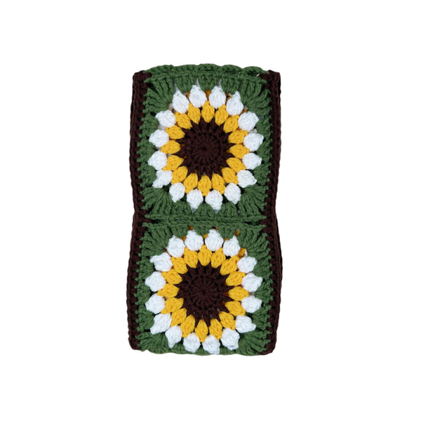 Handmade Crochet  Vintage Green Sunflower Steering Wheel Covers Universal 14-15 inch for Women and Men,New Car Gift,Handmade Gift,Gift for her