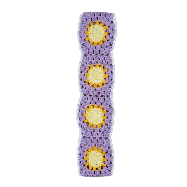 Handmade Crochet Purple Sun Steering Wheel Cover for Women Girl, Cute Flower Seat Belt Cover, Car Interior Accessories Decorations,new car gift