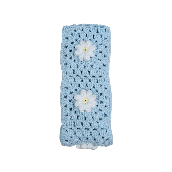 Handmade Crochet Light blue daisy Steering Wheel Cover for Women Girl, Cute Flower Seat Belt Cover, Car Interior Accessories Decorations,new car gift