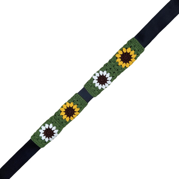 Handmade Crochet  Green and White  sunflower Steering Wheel Covers Universal 14-15 inch for Women and Men,New Car Gift,Handmade Gift,Gift for her