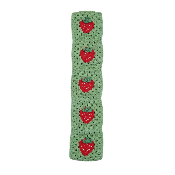 Handmade Crochet Green strawberry Steering Wheel Covers Universal 14-15 inch for Women and Men