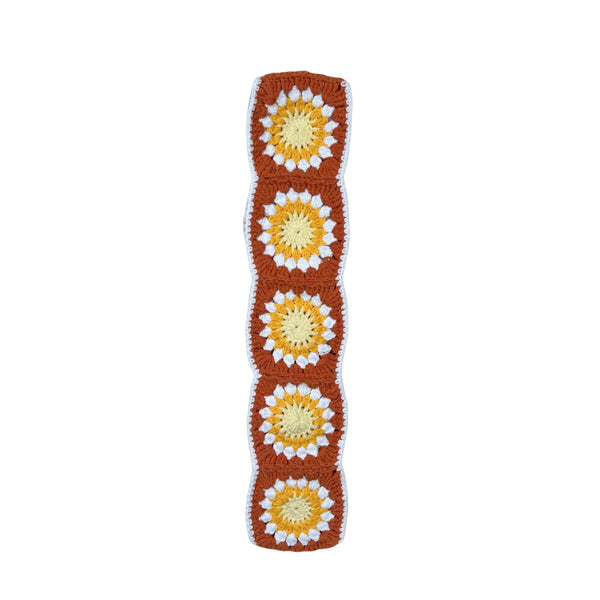 Handmade Crochet Orange Daisy Steering Wheel Covers Universal 14-15 inch for Women and Men