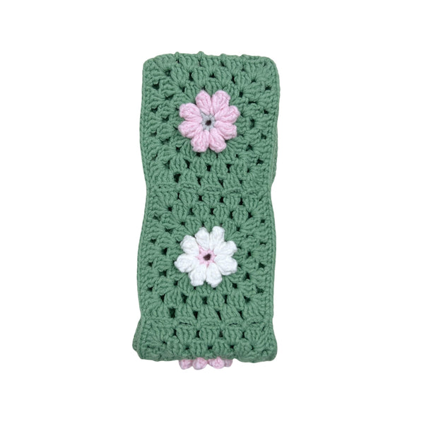 Handmade Crochet Cute Pink Daisy Steering Wheel Covers Universal 14-15 inch for Women and Men
