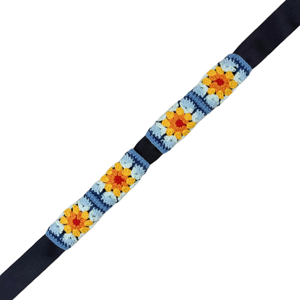 Handmade Crochet Blue sunflower Steering Wheel Cover for Women Girl, Cute Flower Seat Belt Cover, Car Interior Accessories Decorations,new car gift