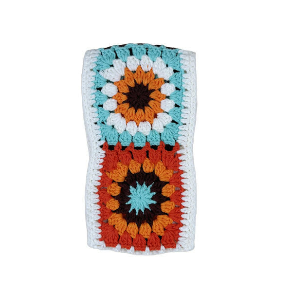 Handmade Crochet vintage multicolor sunflower Steering Wheel Cover for Women Girl, Cute Flower Seat Belt Cover, Car Interior Accessories Decorations,new car gift
