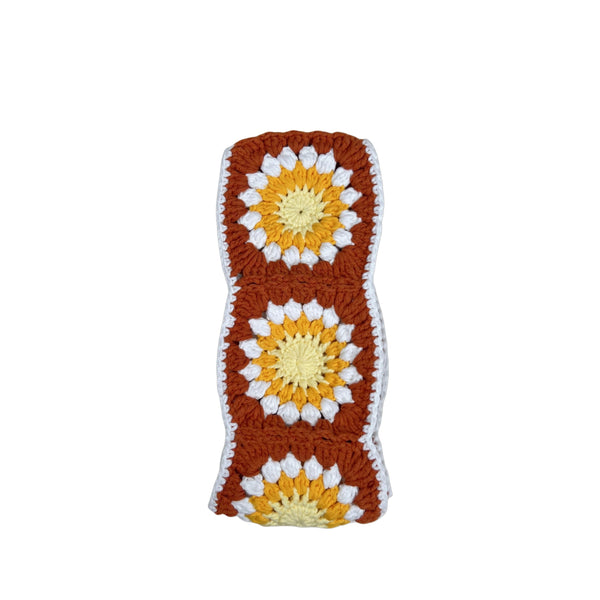Handmade Crochet Orange Daisy Steering Wheel Covers Universal 14-15 inch for Women and Men