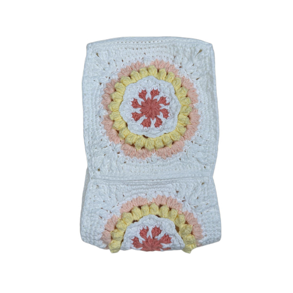 Handmade Crochet White Yellow flower Steering Wheel Covers Universal 14-15 inch for Women and Men,New Car Gift,Handmade Gift