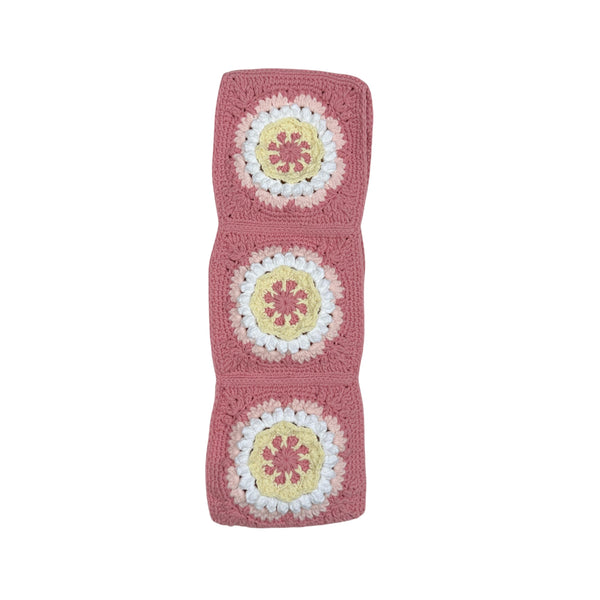 Handmade Crochet Pink Yellow flower Steering Wheel Covers Universal 14-15 inch for Women and Men,New Car Gift,Handmade Gift