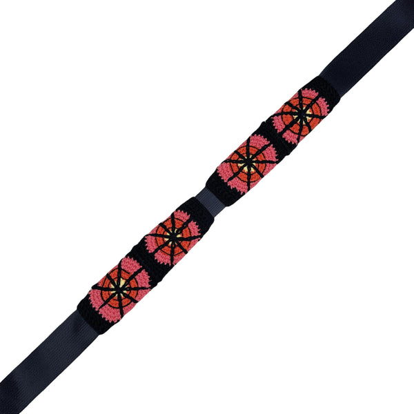 Handmade Crochet Spider web Steering Wheel Cover for Women Girl, Cute Colorful Flower Seat Belt Cover, Car Interior Accessories Decorations.