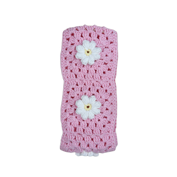 Handmade Crochet Pink daisy Steering Wheel Cover for Women Girl, Cute Flower Seat Belt Cover, Car Interior Accessories Decorations,new car gift