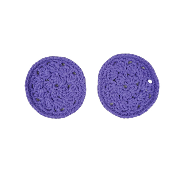 Handmade Crochet Purple Steering Wheel Cover for Women Girl, Cute Flower Seat Belt Cover, Car Interior Accessories Decorations.
