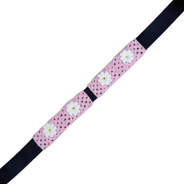 Handmade Crochet Pink daisy Steering Wheel Cover for Women Girl, Cute Flower Seat Belt Cover, Car Interior Accessories Decorations,new car gift
