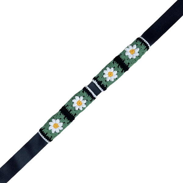 Handmade Crochet Black and Green daisy Steering Wheel Covers Universal 14-15 inch for Women and Men,New Car Gift,Handmade Gift