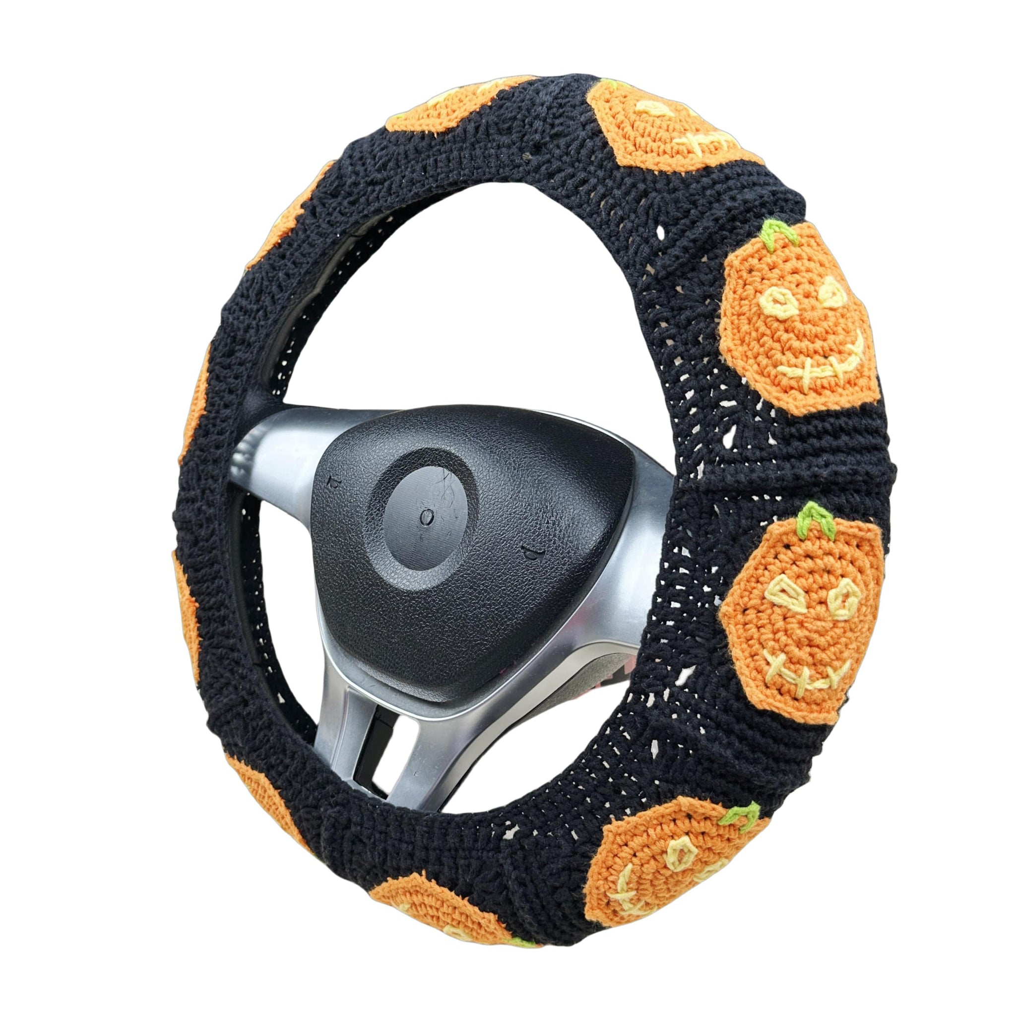 Handmade Crochet  pumpkin Steering Wheel Covers Universal 14-15 inch for Women and Men,New Car Gift,Handmade Gift,Gift for her