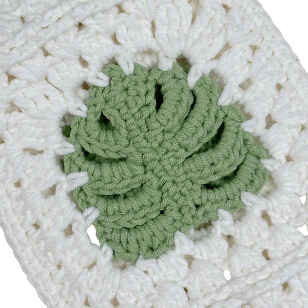 Handmade Crochet Monstera Steering Wheel Cover for Women Girl, Cute Colorful Flower Seat Belt Cover, Car Interior Accessories Decorations.