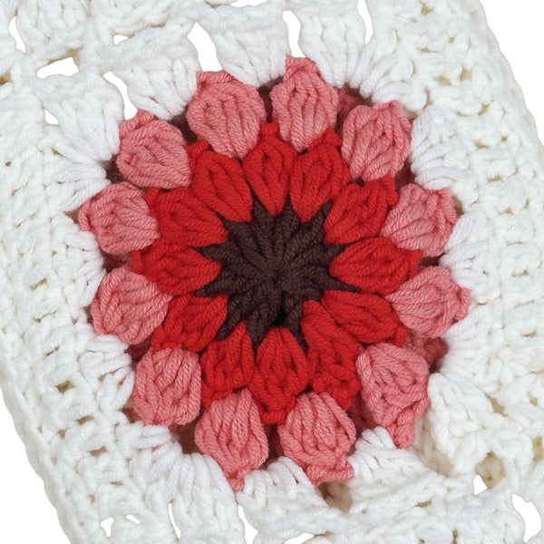 Handmade Crochet vintage red sunflower Steering Wheel Cover for Women Girl, Cute Colorful Flower Seat Belt Cover, Car Interior Accessories Decorations.