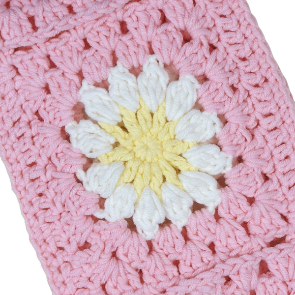 Handmade Crochet pink sunflowe Steering Wheel Cover for Women Girl, Cute Colorful Flower Seat Belt Cover, Car Interior Accessories Decorations.