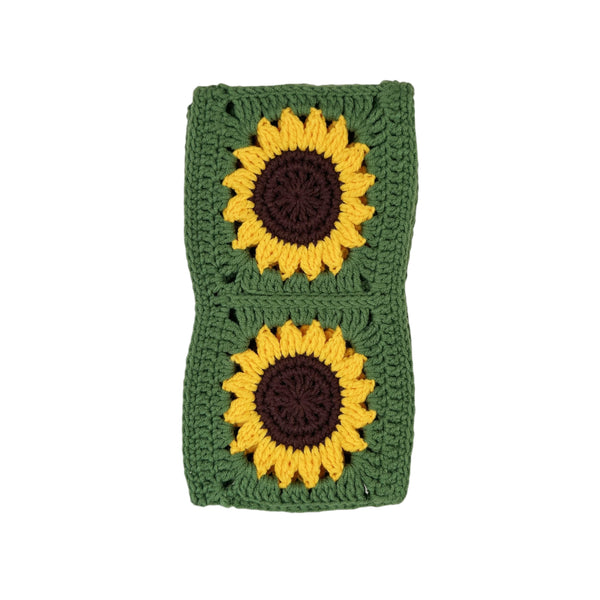 Handmade Crochet Green sunflower Steering Wheel Cover for Women Girl, Cute Flower Seat Belt Cover, Car Interior Accessories Decorations,new car gift