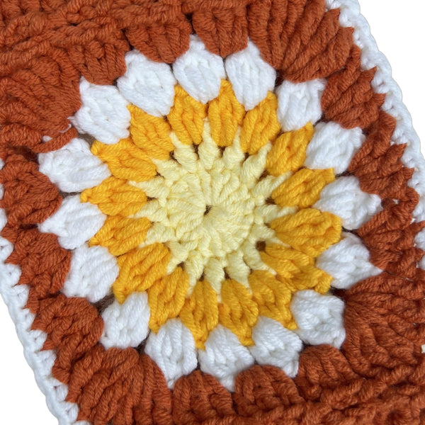 Handmade Crochet Orange Daisy Steering Wheel Covers Universal 14-15 inch for Women and Men