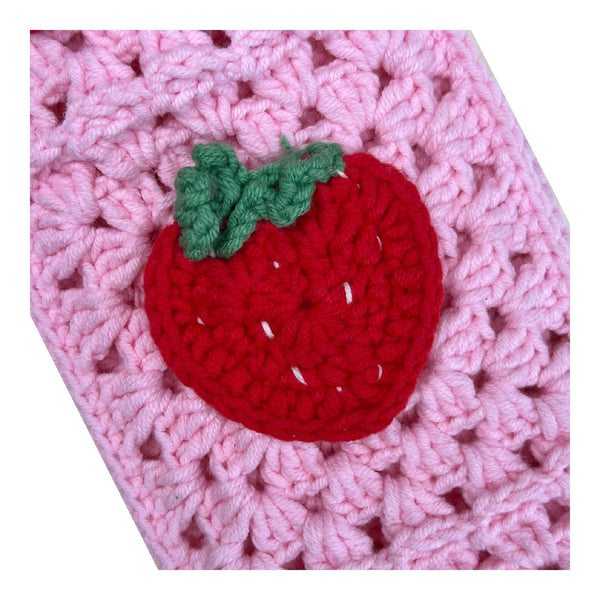 Handmade Crochet  Pink cute Cherry and strawberry Car Steering Wheel Covers Universal 14-15 inch for Women and Men