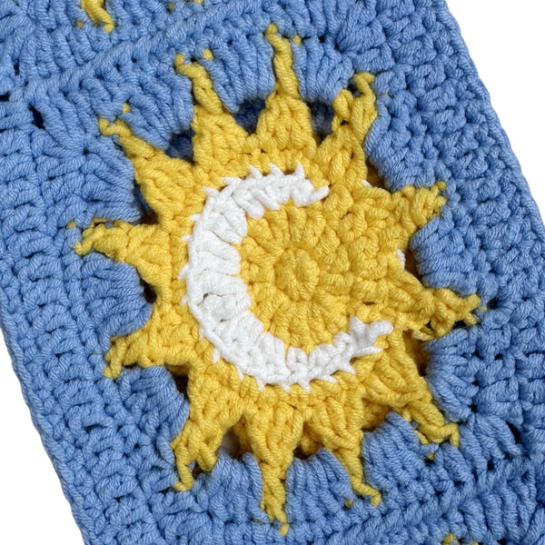 Handmade Crochet  Blue Sun and Moon Steering Wheel Covers Universal 14-15 inch for Women and Men,New Car Gift,Handmade Gift,Gift for her