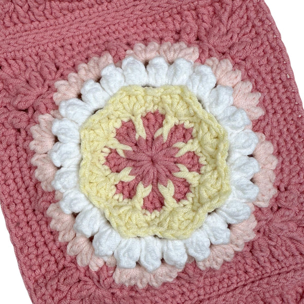 Handmade Crochet Pink Yellow flower Steering Wheel Covers Universal 14-15 inch for Women and Men,New Car Gift,Handmade Gift