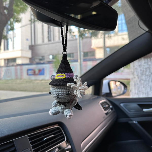 Crochet Halloween Cute doll Car Accessories Hanging Ornament   and Pendant for Car Rear View Mirror Interior Decoration