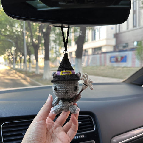 Crochet Halloween Cute doll Car Accessories Hanging Ornament   and Pendant for Car Rear View Mirror Interior Decoration
