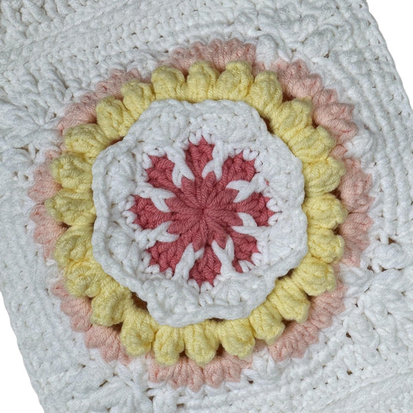 Handmade Crochet White Yellow flower Steering Wheel Covers Universal 14-15 inch for Women and Men,New Car Gift,Handmade Gift