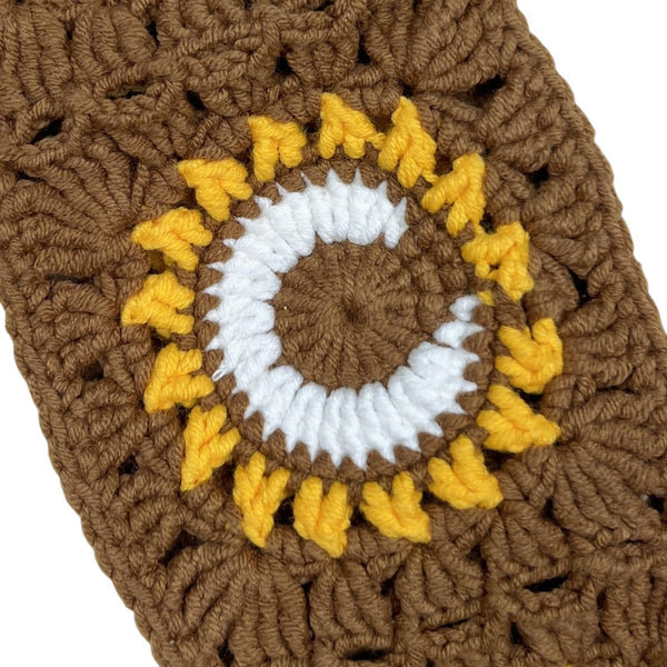 Handmade Crochet Vintage Moon and sun  Steering Wheel Covers Universal 14-15 inch for Women and Men