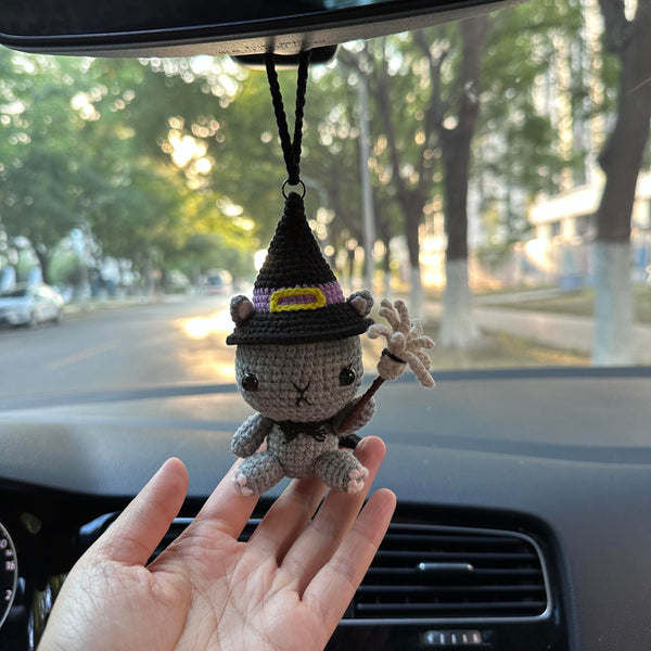 Crochet Halloween Cute doll Car Accessories Hanging Ornament   and Pendant for Car Rear View Mirror Interior Decoration
