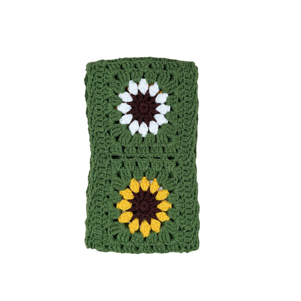 Handmade Crochet  Green and White  sunflower Steering Wheel Covers Universal 14-15 inch for Women and Men,New Car Gift,Handmade Gift,Gift for her
