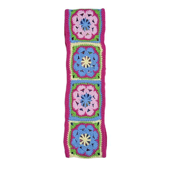 Handmade Crochet vintage Pink and blue Steering Wheel Cover for Women Girl, Cute Flower Seat Belt Cover, Car Interior Accessories Decorations,new car gift