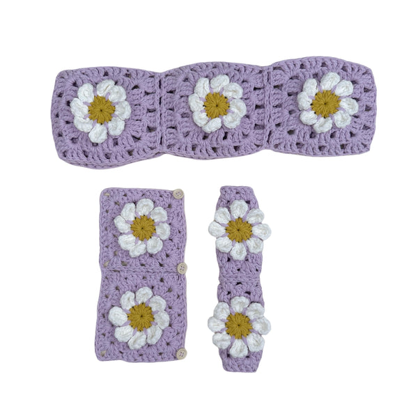 Handmade Crochet  Purple cute Daisy Steering Wheel Covers Universal 14-15 inch for Women and Men,New Car Gift,Handmade Gift,Gift for her