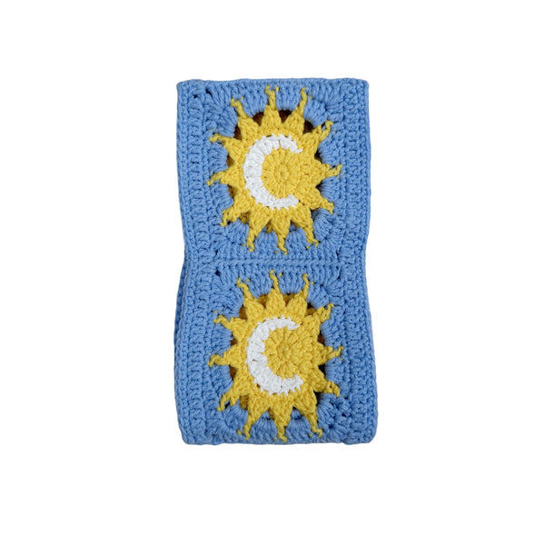 Handmade Crochet  Blue Sun and Moon Steering Wheel Covers Universal 14-15 inch for Women and Men,New Car Gift,Handmade Gift,Gift for her
